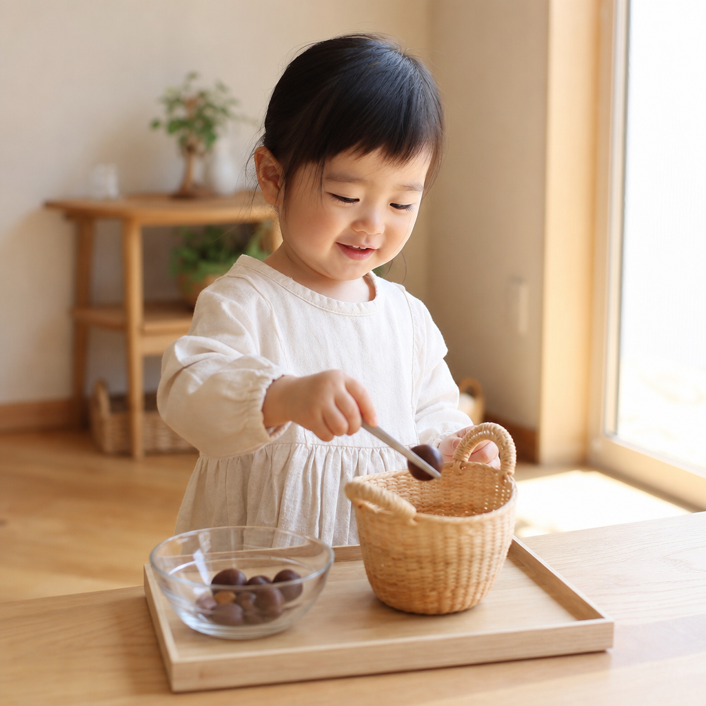 【1歳半〜】「どこまで運べるかな？」集中力とバランス感覚を育む「運搬のお仕事」