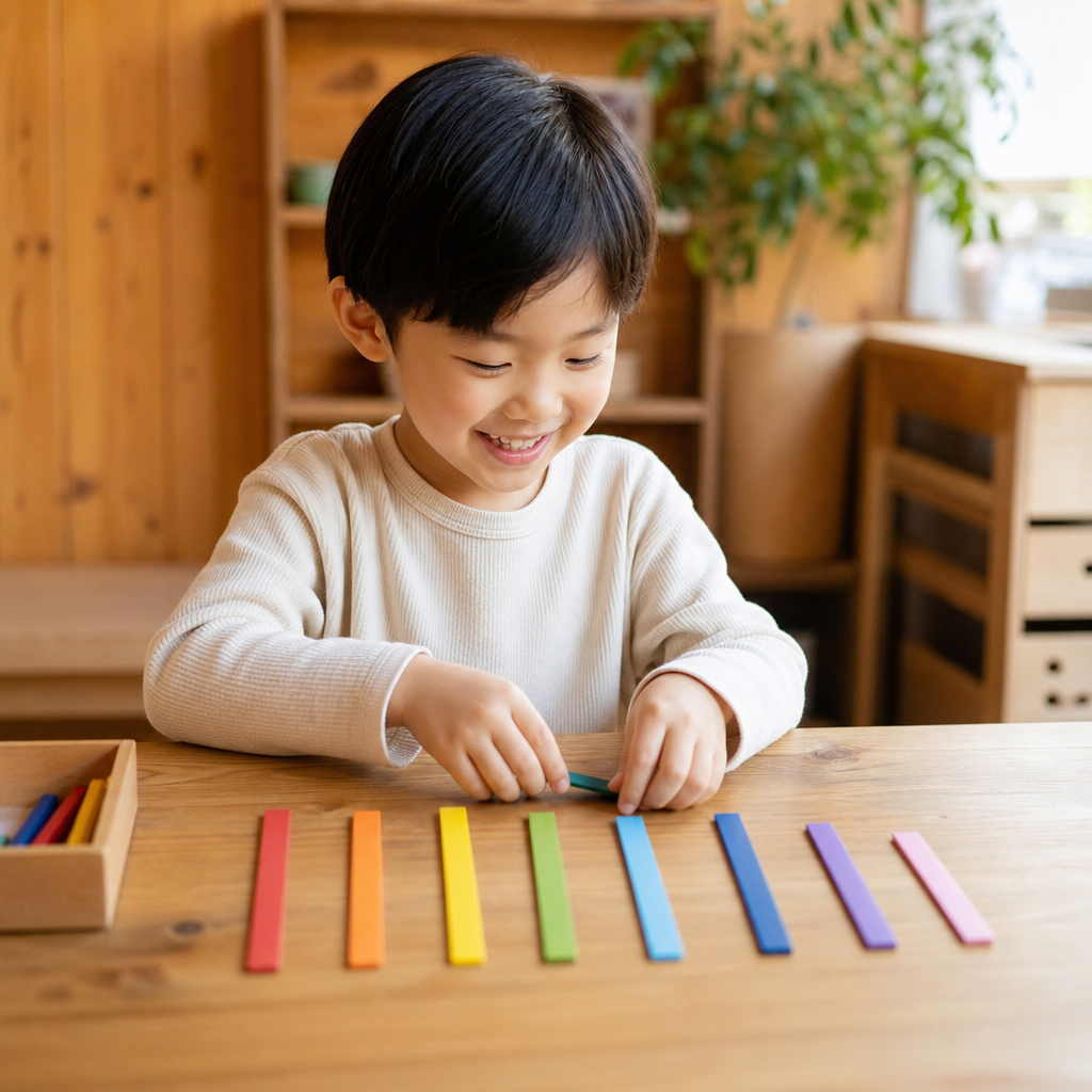 「これ、どっちが長い？」100均材料で「長さ比べスティック」DIY。視覚で学ぶ「長さ」の概念と順序
