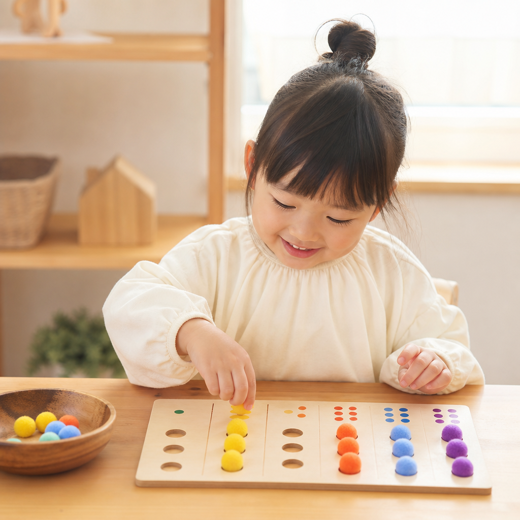 【2歳〜】「これと同じ数！」数と量の一致を学ぶ「マッチングボード」DIY