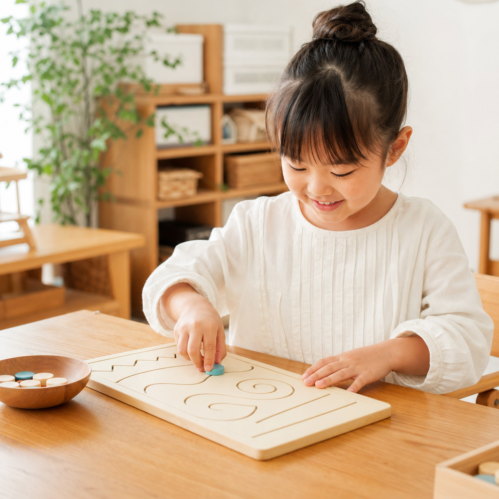 鉛筆を持つ前の指の筋トレ！100均材料で「なぞり書き運筆ボード」DIY