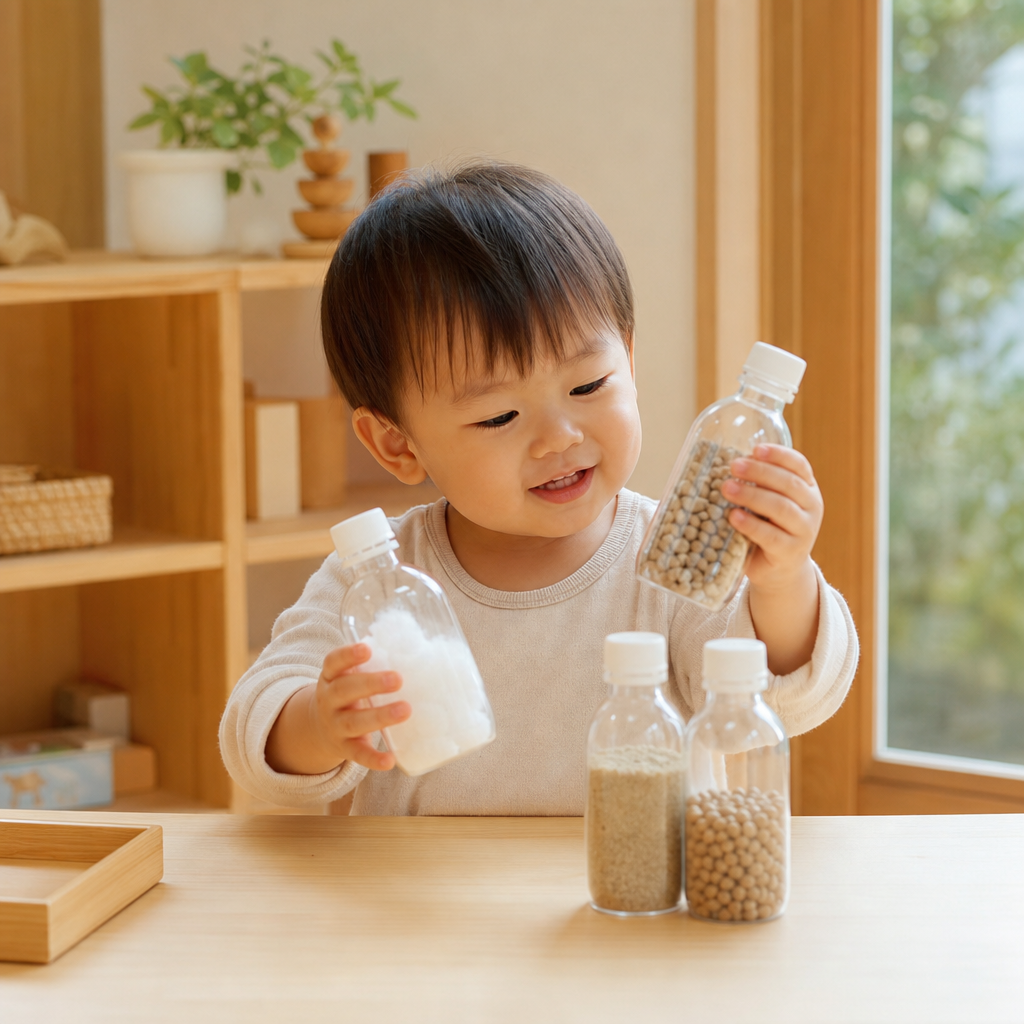 【1歳半頃〜】「これ、どっちが重い？」五感を磨く！100均空き容器で「重さ比べボトル」DIY